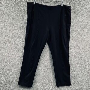 Chicos Womens‎ Minimalist Pull On Pants L Black Straight Stretch Career Office